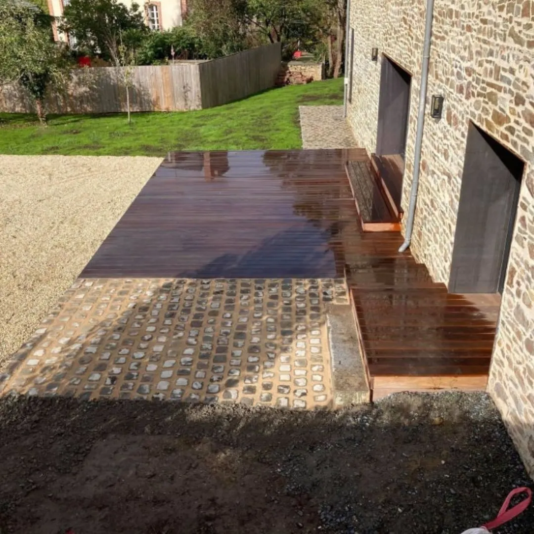 pose de terrasse en bois rennes